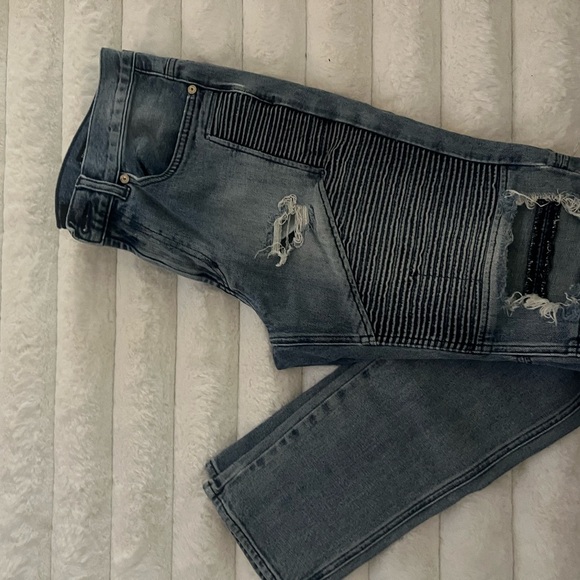 Men's Distressed Blue Jeans - Picture 1 of 6